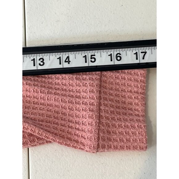 No Boundaries Top Womens Small 3 5 Waffle Knit Pink Burgundy Stripe Casual Shirt - Picture 13 of 15